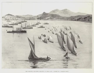 The Channel Squadron Regatta at Arosa Bay, Finish of a Sailing Race